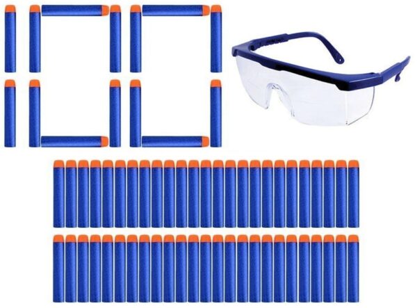 Dardos Estándar Compatible Nerf N-Strike X 100 Uds + Gafas de Protección